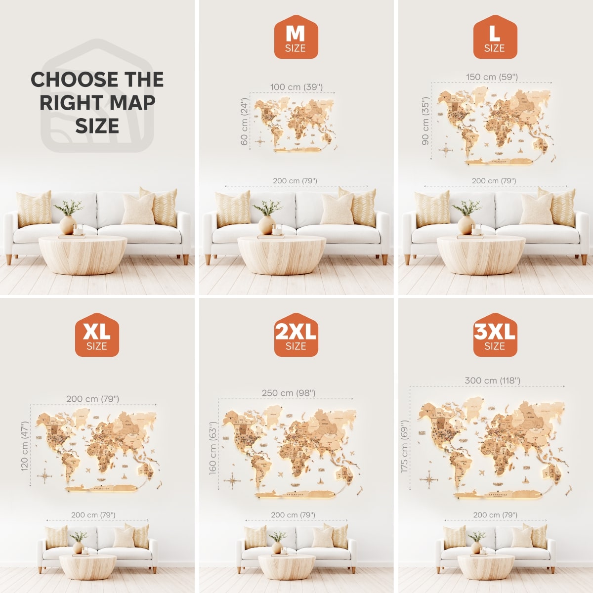 Wooden 3D LED World Map — Glow Light Wall Art